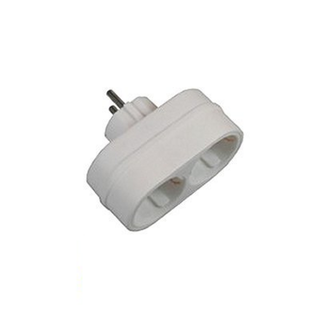 Durchgangsstecker - 2 Kontakte (vertikal) / Weiß