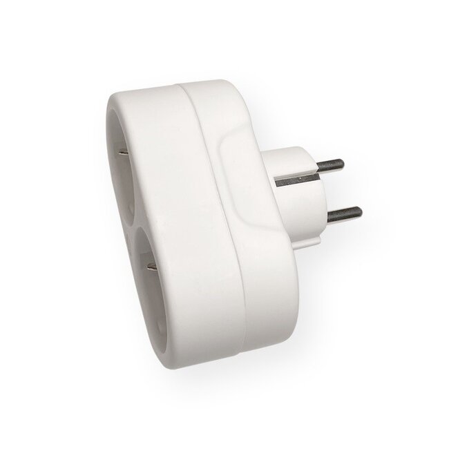 Durchgangsstecker - 2 Kontakte (horizontal) / Weiß