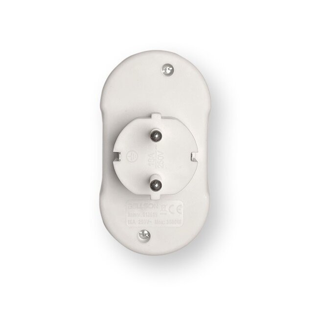 Durchgangsstecker - 2 Kontakte (horizontal) / Weiß