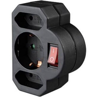 Hölter Durchgangsstecker mit Schalter - 3 Kontakte