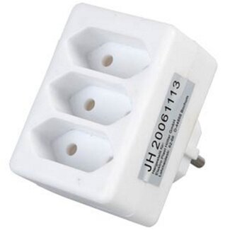 TS Electronic Durchgangsstecker - 3 Kontakte (vertikal) / Weiß