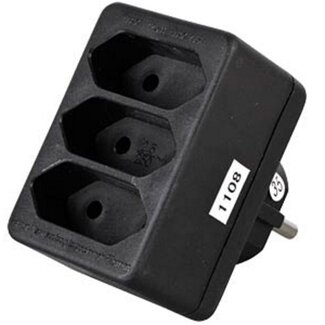 AS Schwabe Durchführungsstecker - 3 Kontakte (vertikal) / Schwarz