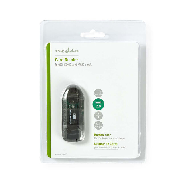 Nedis USB-Kartenleser mit USB-A Anschluss, 1 Steckplatz - SD/MMC - USB 2.0