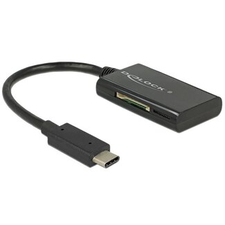 DeLOCK DeLOCK USB-Kartenleser mit USB-C, 4 Steckplätzen - 2x Micro SD + 2x SD (inkl. SD 3.0/UHS-I) - USB 3.0