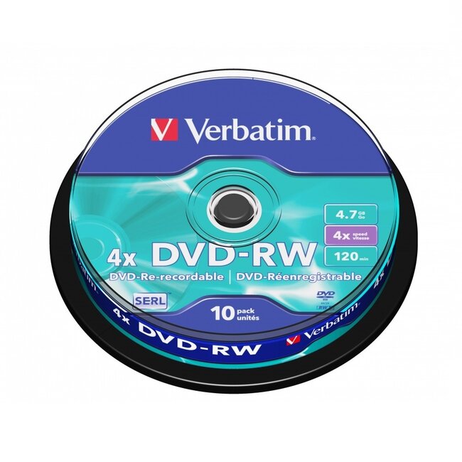 Verbatim DVD-RW Rohlinge 4,7 GB 4x - 10 Stück Spindel