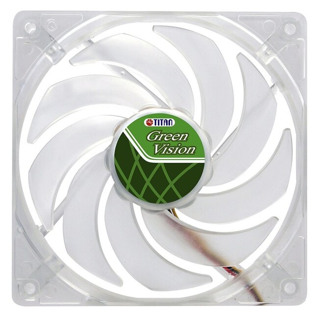 Titan Green Vision PC-Gehäuselüfter 120x120x25 mm mit Z-Achsenlager, leise