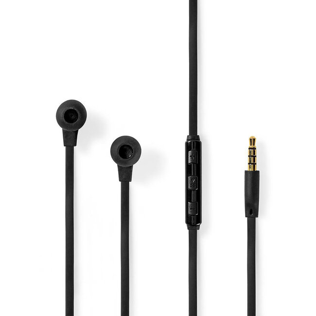 Nedis Premium Stereo In-Ear Kopfhörer mit Mikrofon / Schwarz - 1,2 m