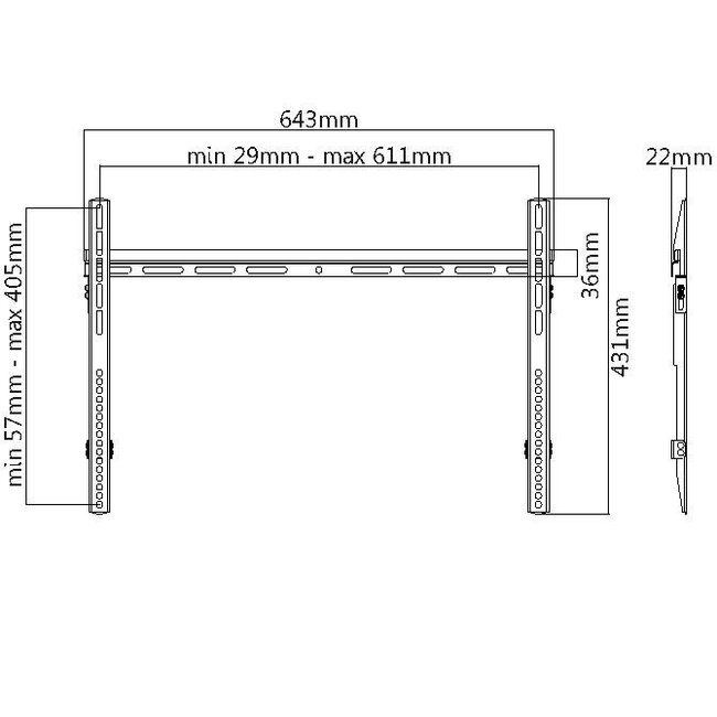 My Wall Wandhalterung für Bildschirme bis 70 Zoll / fest