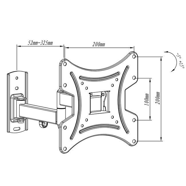 My Wall Wandhalterung für Bildschirme bis 42 Zoll / Full Motion (3 Drehpunkte)