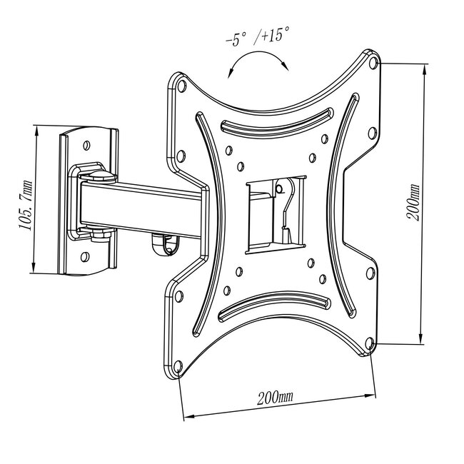 My Wall Wandhalterung für Bildschirme bis 42 Zoll / Full Motion (2 Drehpunkte)