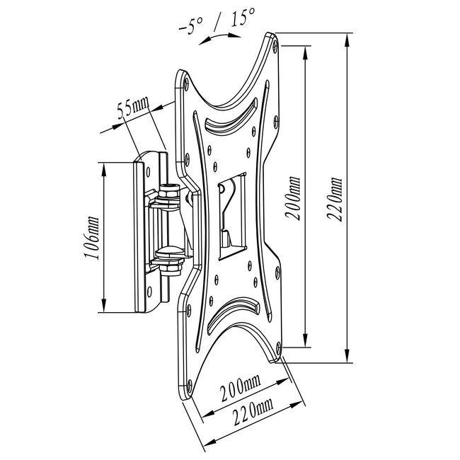 My Wall Wandhalterung für Bildschirme bis 42 Zoll / Full Motion (1 Drehpunkt)