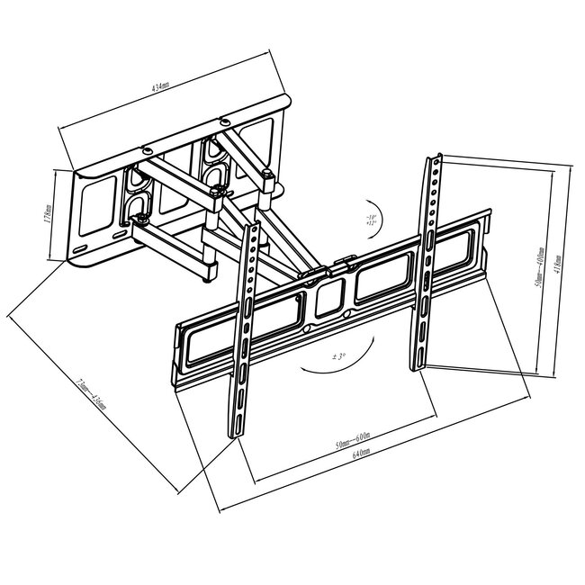 My Wall Full-Motion Wandhalterung für Bildschirme bis 70 Zoll (3 Drehpunkte)