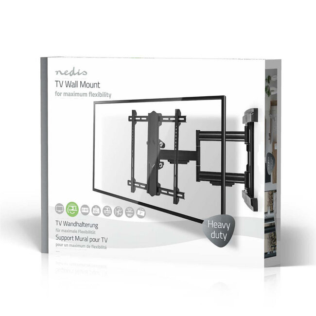 Nedis Premium Wandhalterung für Bildschirme bis 80 Zoll / Full Motion (3 Drehpunkte)