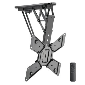 My Wall My Wall Deckenhalterung klappbar motorisiert für Bildschirme bis 55 Zoll, schwarz, mit Fernbedienung