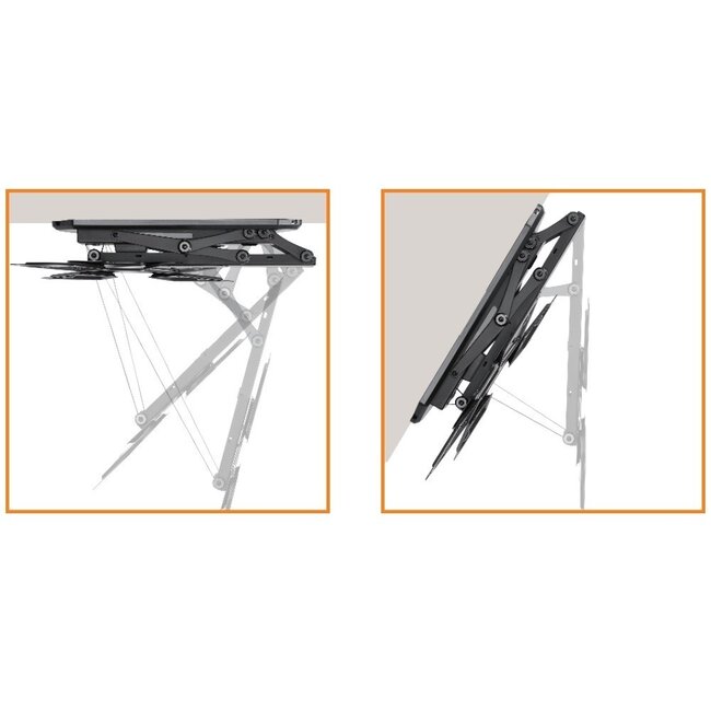 My Wall Deckenhalterung klappbar motorisiert für Bildschirme bis 55 Zoll, schwarz, mit Fernbedienung