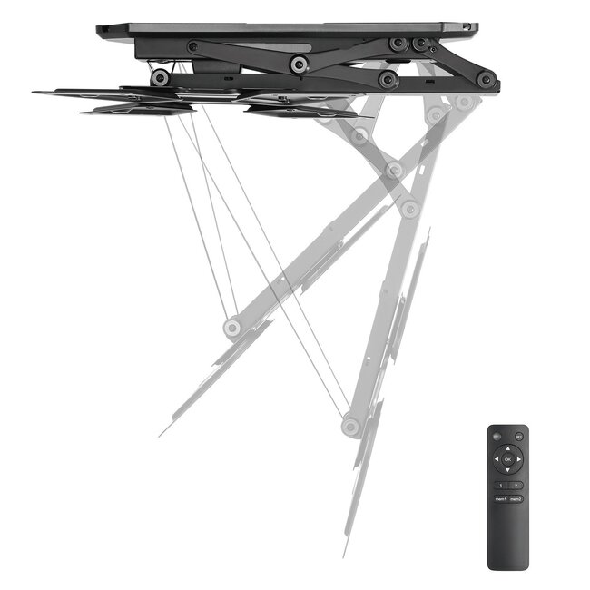 My Wall Deckenhalterung klappbar motorisiert für Bildschirme bis 55 Zoll, schwarz, mit Fernbedienung