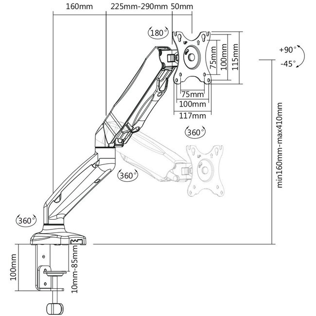 My Wall Monitorhalterung bis 32 Zoll / interaktiv / schwarz