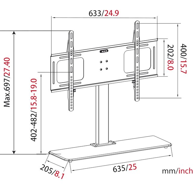 My Wall Premium Tischständer für Bildschirme bis 65 Zoll / Schwarz