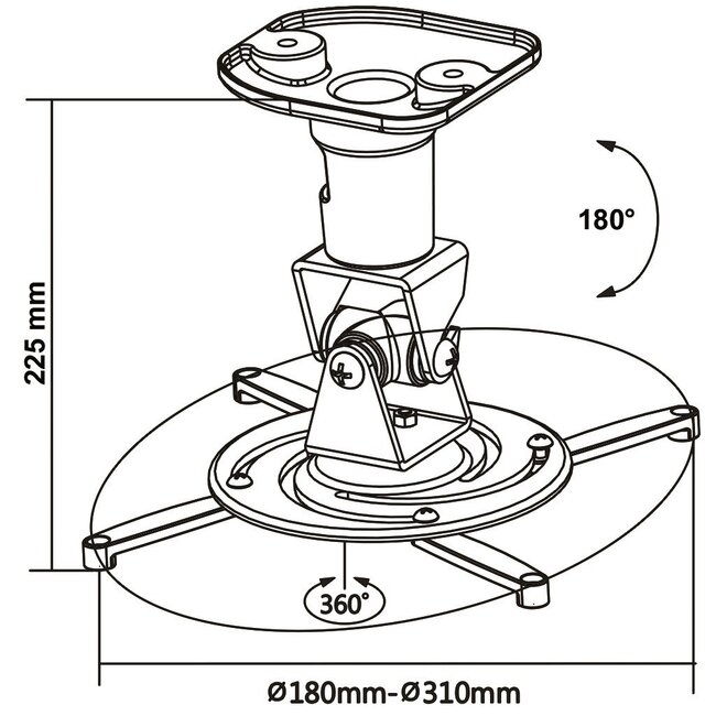 My Wall Deckenhalterung für Projektoren niedrige Decken - 22,5 cm / schwarz