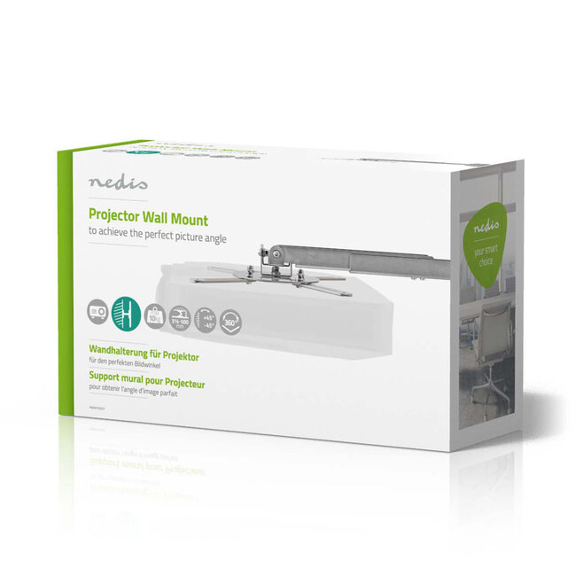 Nedis ausziehbare Wandhalterung für Projektoren (31-50 cm) - Silber