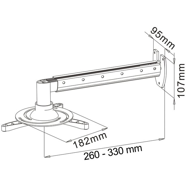 My Wall Premium Projektorwandhalterung - 26-33,5 cm / Silber