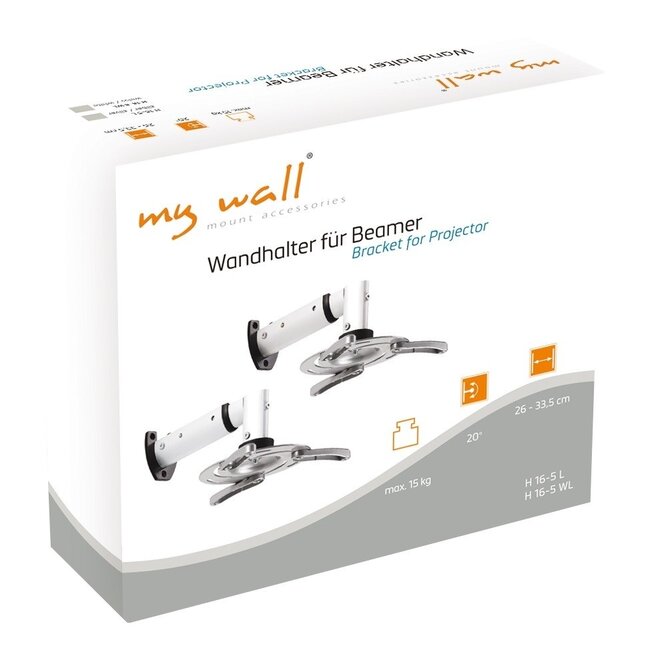 My Wall Premium Projektorwandhalterung - 26-33,5 cm / Silber
