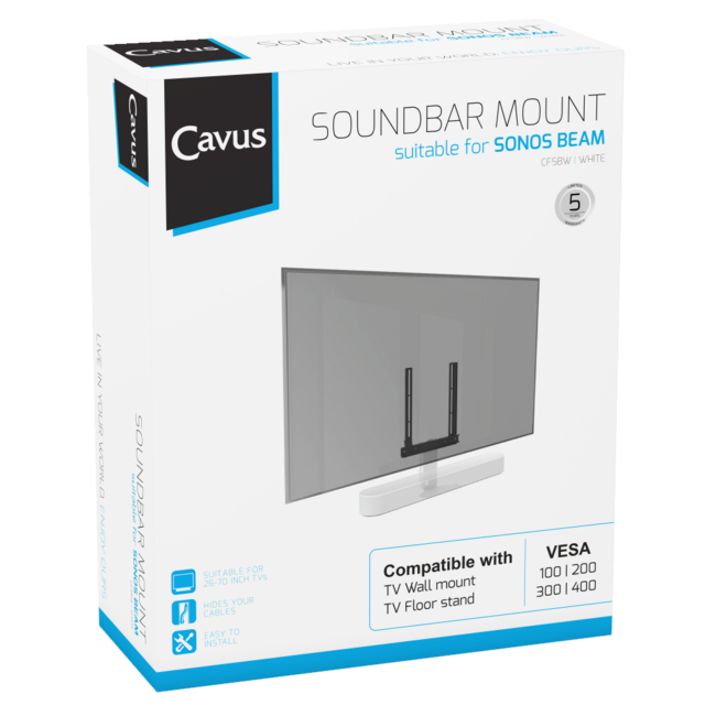 Cavus Premium Rahmen für Sonos BEAM / Weiß