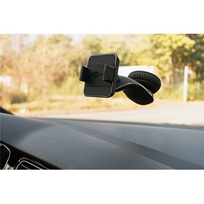 Goobay Auto-Halterung für Smartphone mit Klemme – Fenster & Armaturenbrett, Schwarz