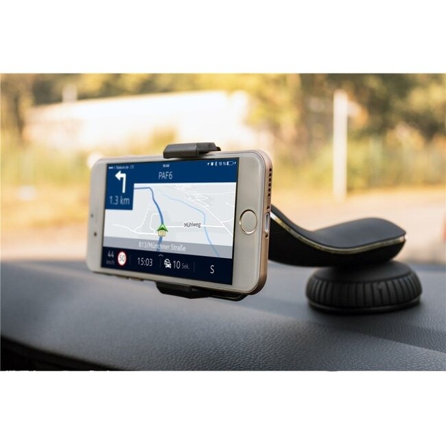 Goobay Auto-Halterung für Smartphone mit Klemme – Fenster & Armaturenbrett, Schwarz