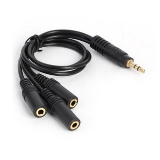 Dolphix 3,5mm Klinke auf 3x 3,5mm Stereo Audio Splitter - Schwarz - 0,30m
