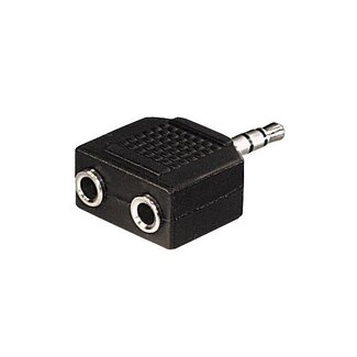 MaxTrack 3,5mm Klinke auf 2x 3,5mm Stereo Audio Splitter / Schwarz