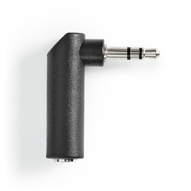 3,5mm Stereo Winkelklinkenadapter / Schwarz
