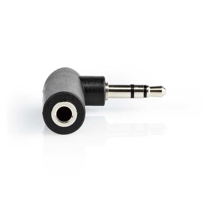 3,5mm Stereo Winkelklinkenadapter / Schwarz