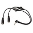 3,5mm Klinke auf 2x 3,5mm Stereo Audio Splitter mit Lautstärkeregler - Winkelstecker / Schwarz - 0,30 m