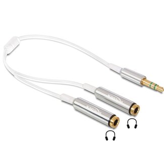 DeLOCK 3,5mm Stereo Audio Splitter - Slim Ausführung / Weiß - 0,25 m