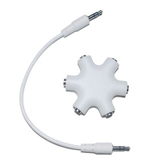 Dolphix 5-fach 3,5mm Stereo Audio Verteiler / Weiß - 0,15 m