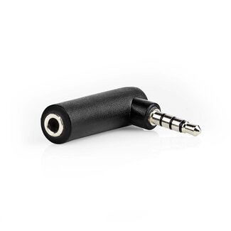 Nedis 3,5mm 4-poliger Winkel Stereo Audio/Video Adapter Schwarz