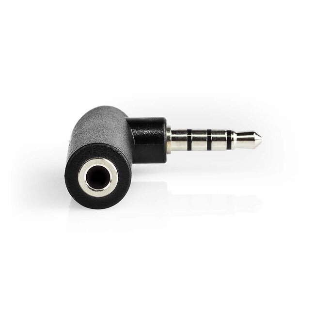 3,5mm 4-poliger Winkel Stereo Audio/Video Adapter Schwarz