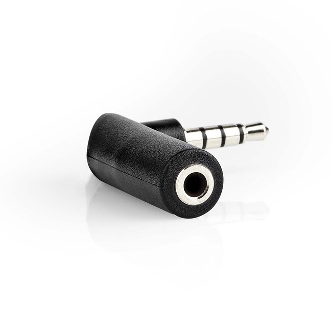 3,5mm 4-poliger Winkel Stereo Audio/Video Adapter Schwarz