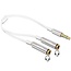 3,5mm 4-poliger Audio-Splitter Slim Weiß 0,25m