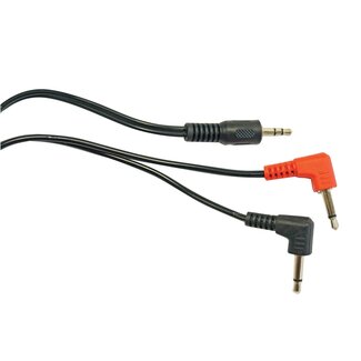 Electrovision 3,5mm Stereo Klinken Flugzeugadapter Kabel - Winkelstecker / Schwarz - 1 Meter