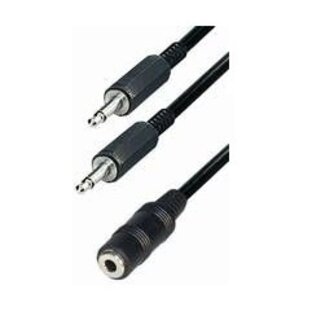 Transmedia 2x 3,5mm Mono Klinke (m) auf 3,5mm Stereo Klinke (w) Audio Splitter Adapter - 0,20 m