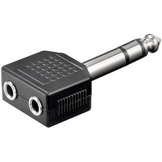 Goobay 6,35mm Klinke (m) auf 2x 3,5mm Klinke (w) Stereo Audio Adapter Splitter