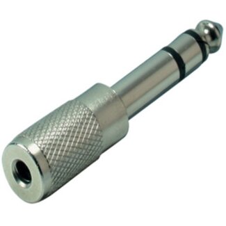 S-Impuls 6,35mm Klinke (m) auf 3,5mm Klinke (w) Stereo Audio Adapter Metall