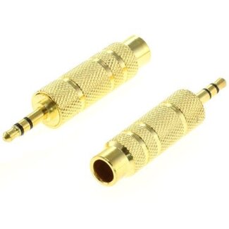 DeLOCK 3,5mm Klinke (m) auf 6,35mm Klinke (w) Stereo Audio Adapter - Metall / Vergoldet