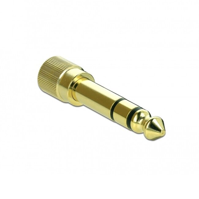 Premium 6,35mm Klinke (m) auf 3,5mm Klinke (w) Schraubbarer Stereo Audio Adapter