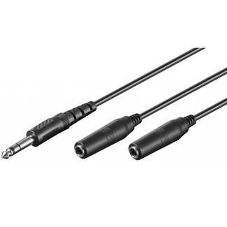 Electrovision 6,35mm Klinke (m) auf 2x 6,35mm Klinke (w) Stereo Audio Splitter Kabel - 1,2m