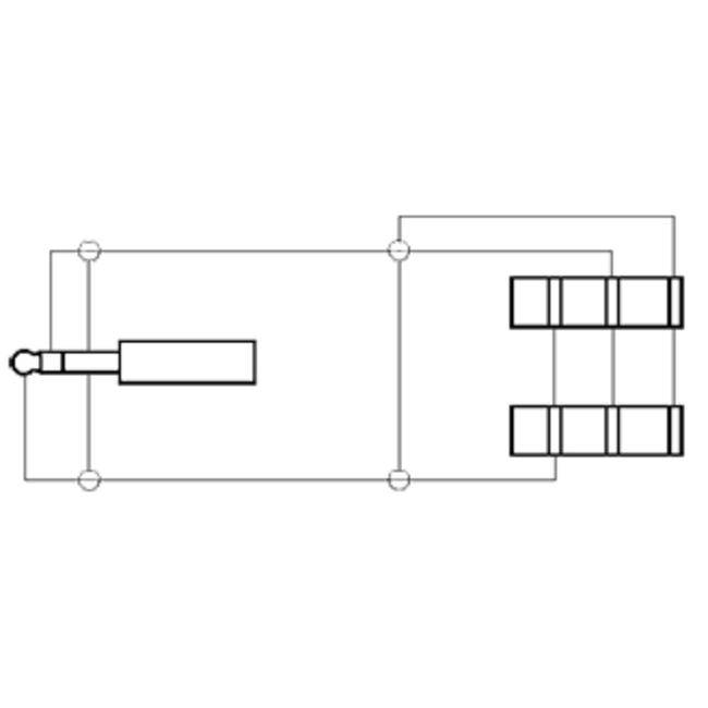 6,35mm Klinke (m) auf 2x 6,35mm Klinke (w) Stereo Audio Verteiler