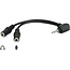 3,5mm 4-polig > 2x 3,5mm Headset Adapter (CTIA/AHJ) / Winkelstecker - 0,15m