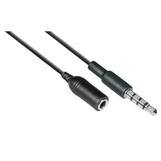 MaxTrack 3,5mm Klinkenadapter 4-polig (m) auf 3-polig (w) - Schwarz - 0,10 m